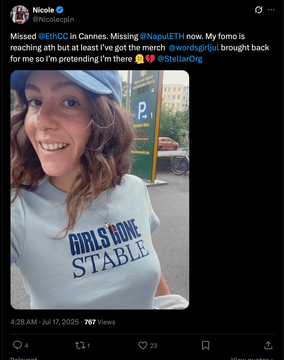 Nicole on X · Jul 2025